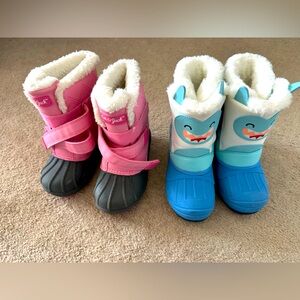 Kids Pink and Blue Winter Boots